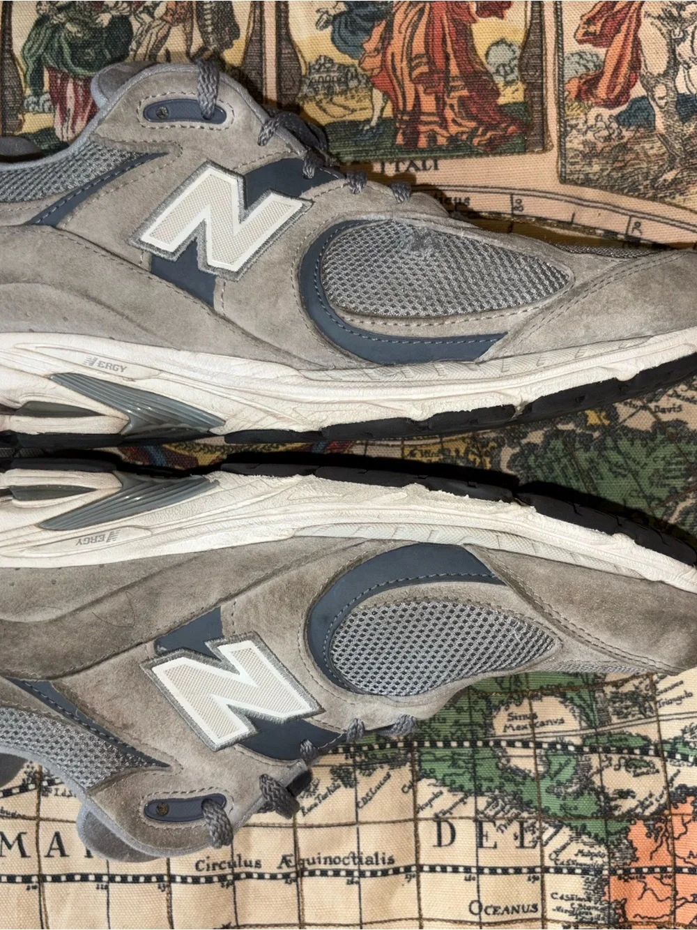 New Balance Gray and Navy Men's Athletic Sneakers